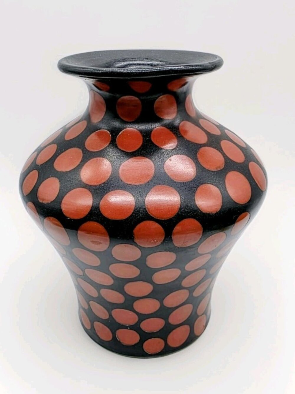Clay Pottery Vase Artist Alex Calle Sosa Hand Thrown Spotted Polka Dot Vase Boho
